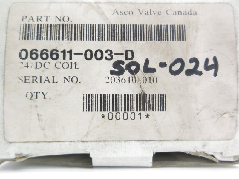 ASCO 066611-003-D 24VDC NSMP