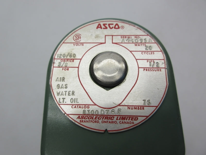 ASCO 8300D76F 120V 75PSI 1/2" NSNP