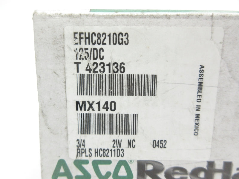 ASCO EFHC8210G3 125VDC 5-125PSI 3/4" NSMP
