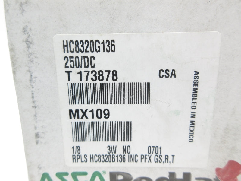 ASCO HC8320G136 250VDC 200PSI 1/8" NSMP
