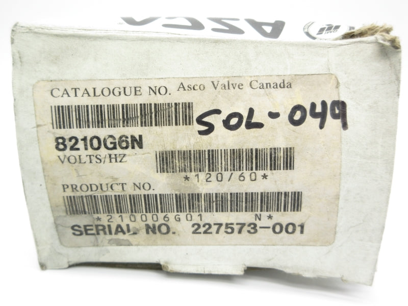ASCO 8210G6N 110/120V 3/8" NSMP