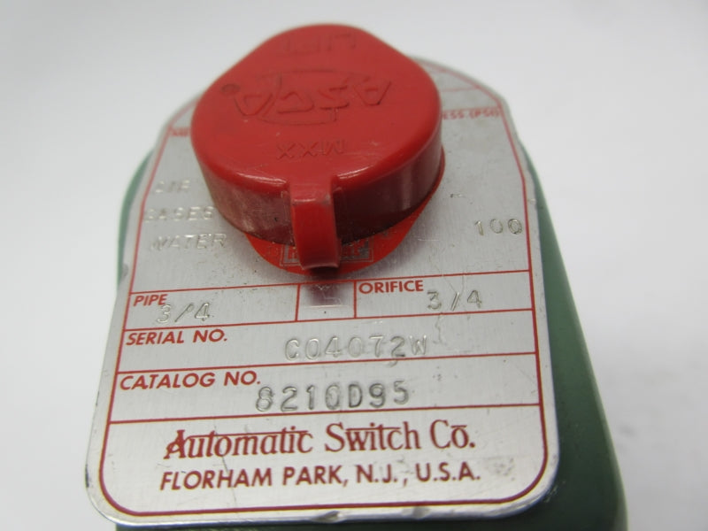 ASCO 8210D95 110/120V 100PSI 3/4" NSNP