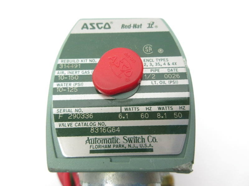 ASCO 8316G64 22/24V 10-125PSI 1/2" NSNP