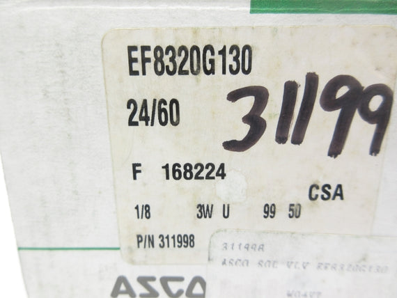 ASCO EF8320G130 24V 175PSI 1/8" NSMP
