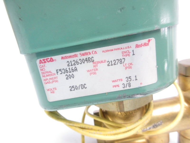 ASCO 2126304RG 250VDC 200PSI 3/8" NSNP
