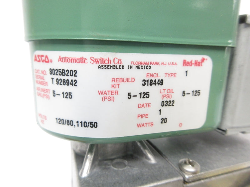 ASCO 8025B202 110/120V 5-125PSI 1" NSNP
