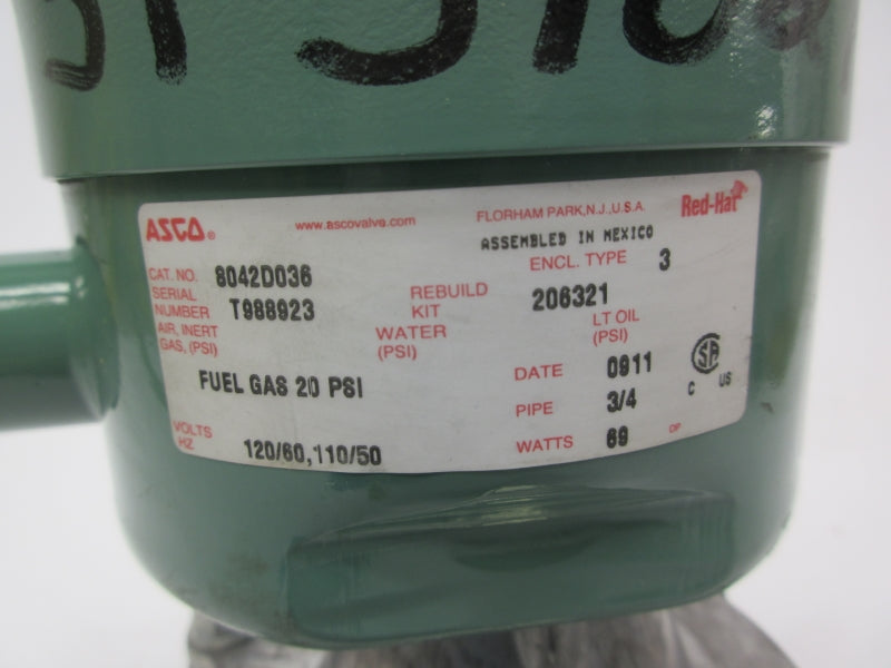 ASCO 8042D036 110/120V 20PSI 3/4" NSNP
