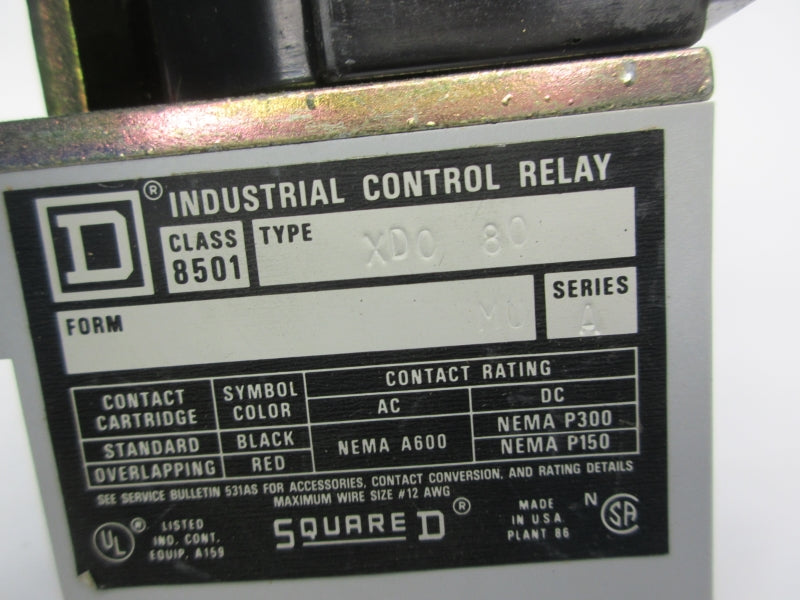 SQUARE D 8501XDO80 SER. A 24VDC NSMP