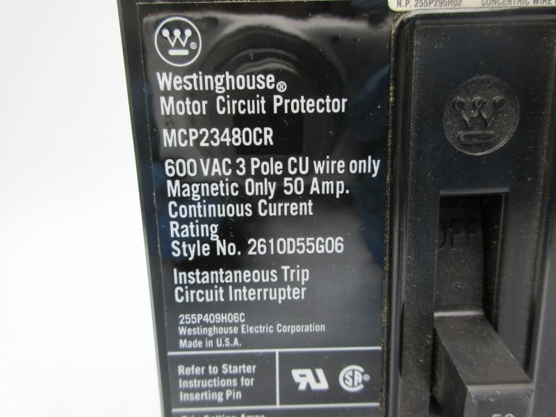 WESTINGHOUSE MCP23480CR 600VAC 50A NSNP