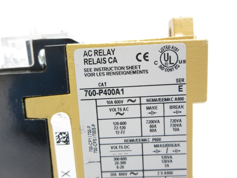ALLEN BRADLEY 700-P400A1 SER. E 120V 60A (AS PICTURED1) NSNP
