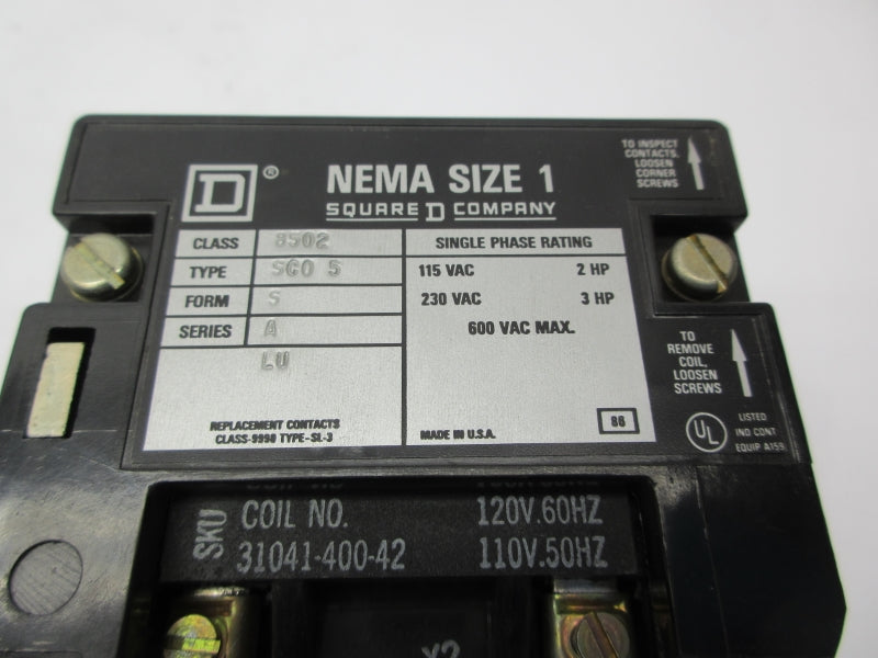 SQUARE D 8502SCO5 SER. A 110/120V NSNP
