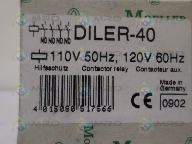 KLOCKNER MOELLER DILER-40 CONTACTOR RELAY 110/120V *NEW IN BOX*