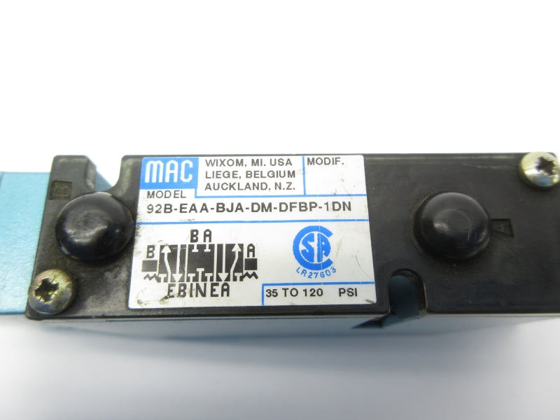 MAC 92B-EAA-BJA-DM-DFBP-1DN 24VDC 35-120PSI UNMP