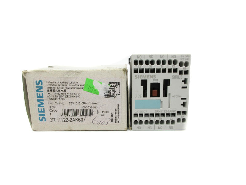 SIEMENS 3RH1122-2AK60 110/120V NSMP