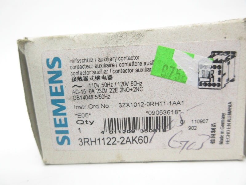 SIEMENS 3RH1122-2AK60 110/120V NSMP