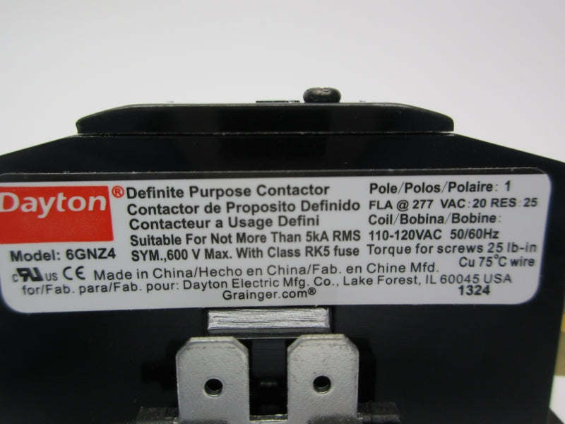 DAYTON 6GNZ4 110-120VAC 20A NSNP