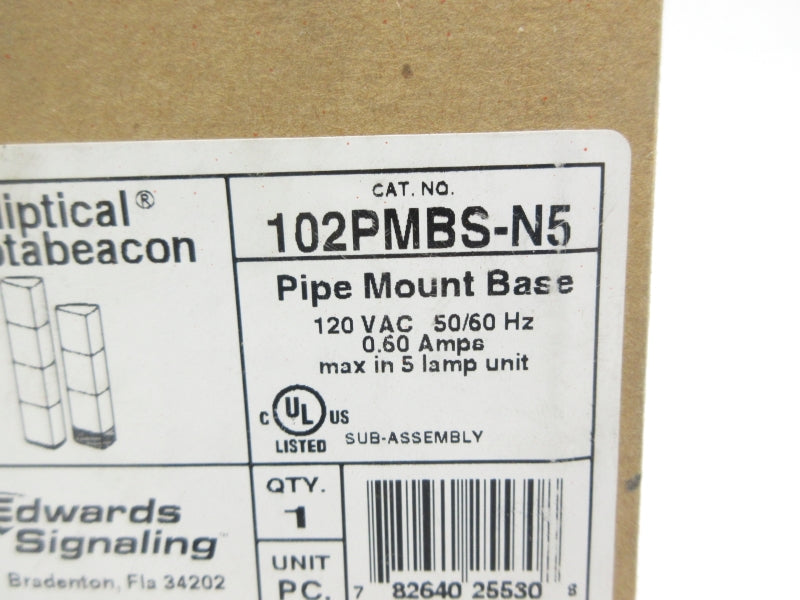 EDWARDS SIGNALING 102PMBS-N5 120VAC .60A NSMP