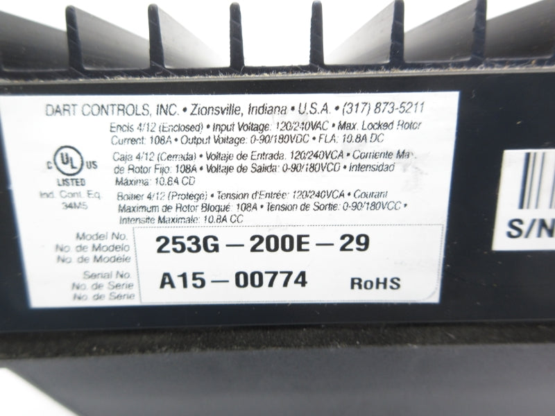 DART CONTROLS 253G-200E-29 120/240VAC 108A NSNP