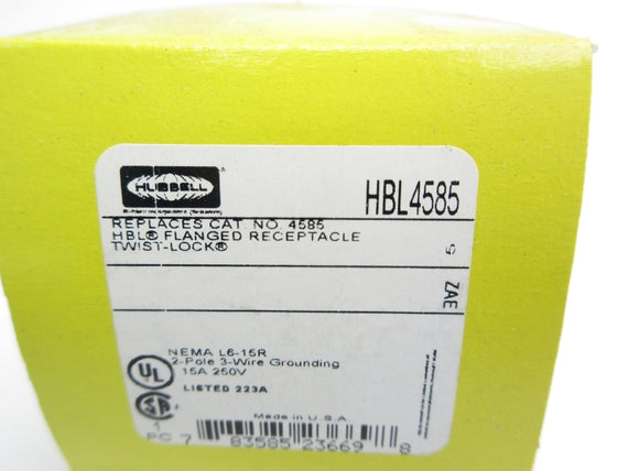 HUBBELL HBL4585 250V 15A NSMP