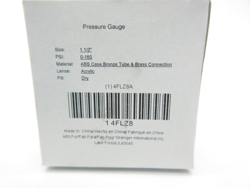 GRAINGER 4FLZ8A 0-160PSI 1-1/2" NSMP
