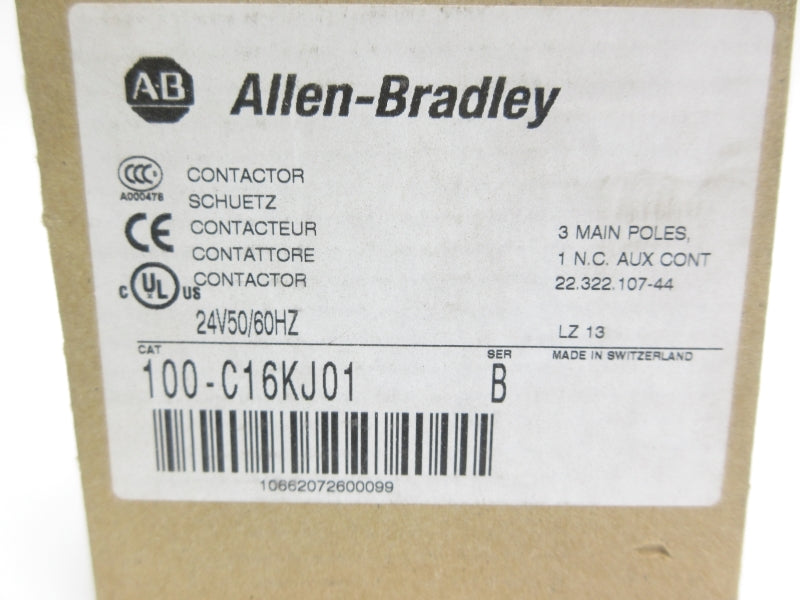 ALLEN BRADLEY 100-C16KJ01 SER. B 24V 32A (BR/WH) NSMP