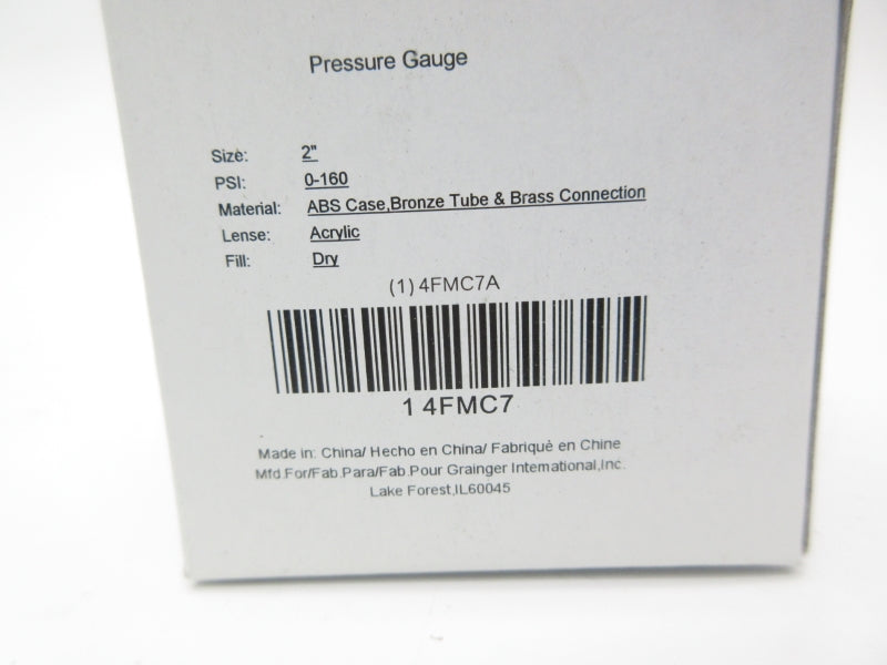 GRAINGER 4FMC7A 0-160PSI 2" NSMP
