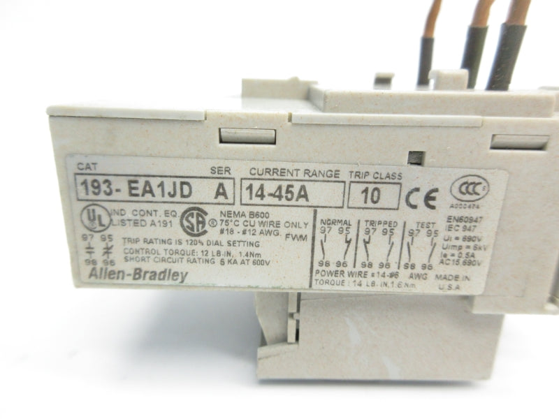 ALLEN BRADLEY 193-EA1JD SER. A 14-45A NSNP