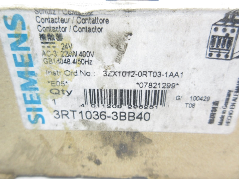 SIEMENS 3RT1036-3BB40 24V NSMP