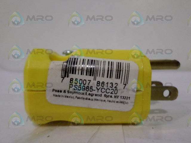 PASS & SEYMOUR PS5965-YCC20 STRAIGHT PLUG *NEW NO BOX*