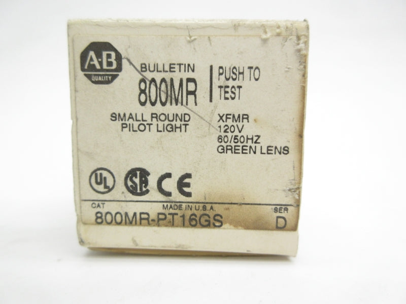 ALLEN BRADLEY 800MR-PT16GS SER. D 120V (WH) NSMP