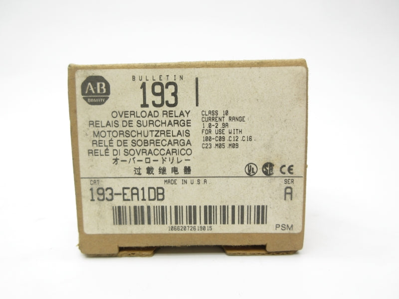 ALLEN BRADLEY 193-EA1DB SER. A 1.0-2.9A (BR/WH) NSMP