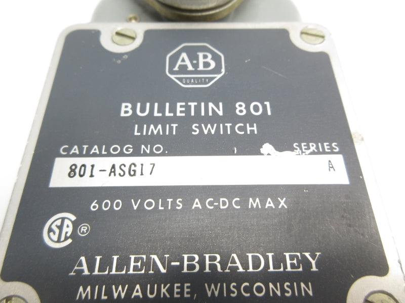 ALLEN BRADLEY 801-ASG17 SER. A 600VAC-DC NSNP