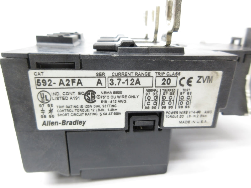 ALLEN BRADLEY 592-A2FA SER. A 3.7-12A NSNP