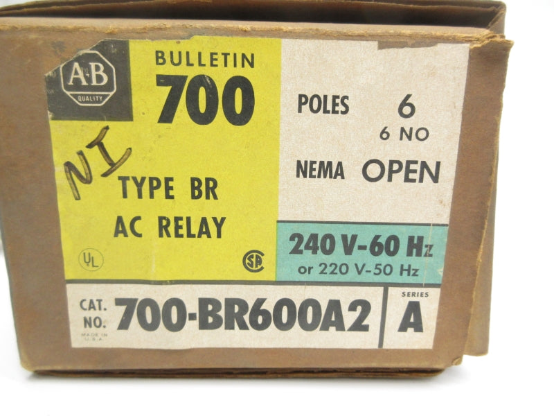 ALLEN BRADLEY 700-BR600A2 SER. A 220/240V 60A (BR/YL) NSMP