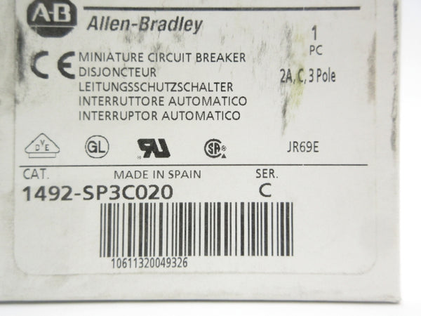 ALLEN BRADLEY 1492-SP3C020 SER. C 415VAC 2A NSMP
