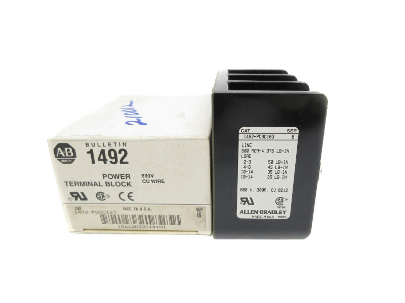 ALLEN BRADLEY 1492-PD3C163 SER. B 600V 380A (WH) NSMP