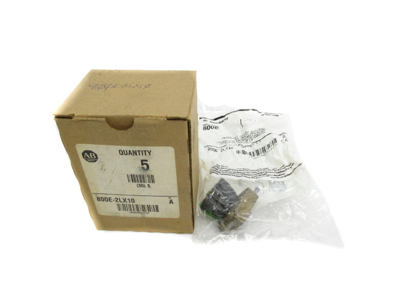 ALLEN BRADLEY 800E-2LX10 SER. A (PKG OF 5) (BR/WH) NSMP