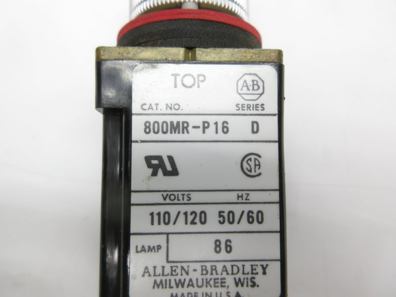 ALLEN BRADLEY 800MR-P16 SER. D 110/120V (AS PICTURED) NSNP