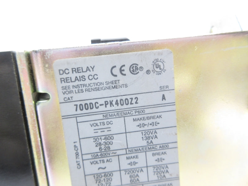 ALLEN BRADLEY 700DC-PK400Z2 SER. A 230-250VDC 60A NSNP