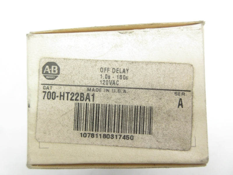 ALLEN BRADLEY 700-HT22BA1 SER. A 120VAC 10A 1.0-180S (GY/BL) NSMP