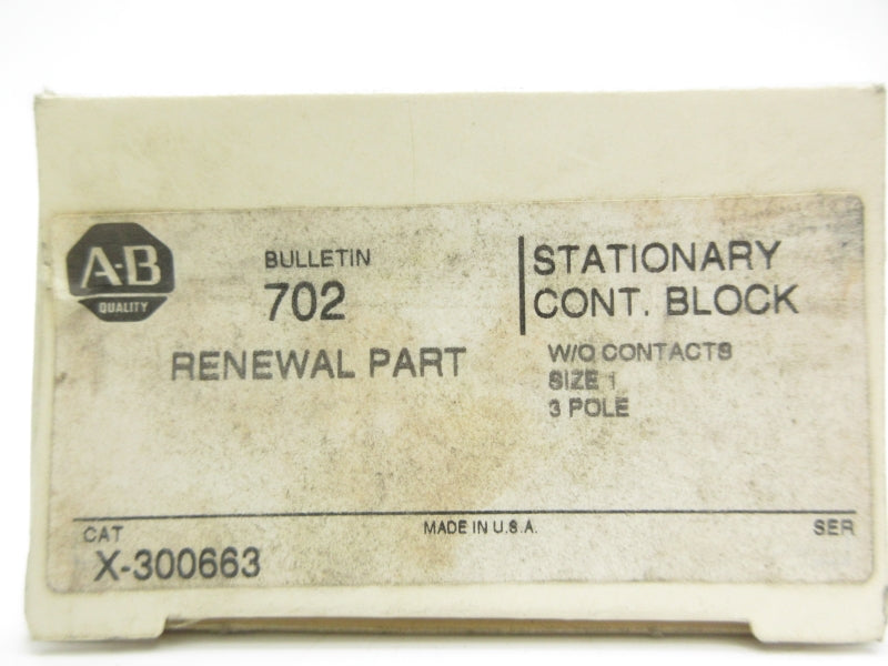 ALLEN BRADLEY X-300663 (GY/BL) NSMP