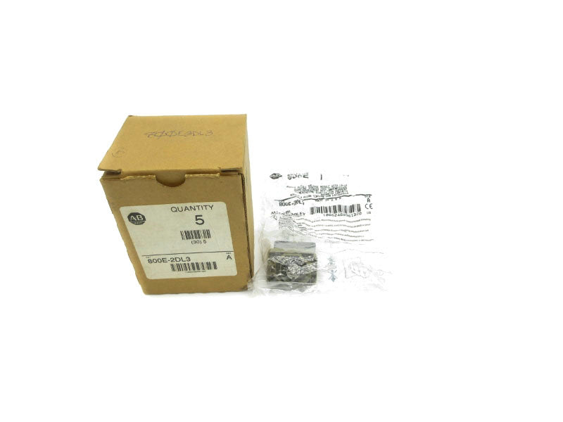 ALLEN BRADLEY 800E-2DL3 SER. A (PKG OF 5) (BR/WH) NSMP