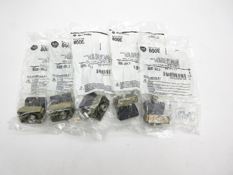 ALLEN BRADLEY 800E-2DL3 SER. A (PKG OF 5) (BR/WH) NSMP
