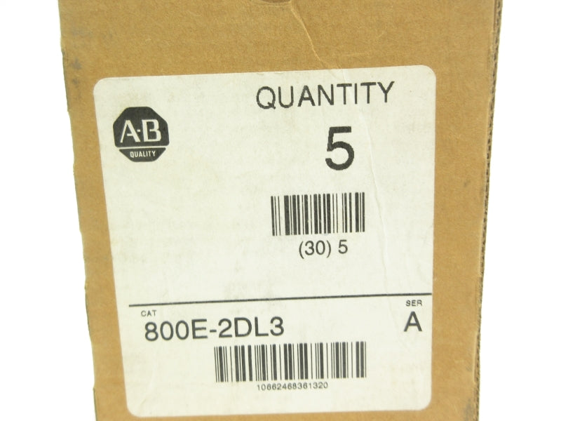 ALLEN BRADLEY 800E-2DL3 SER. A (PKG OF 5) (BR/WH) NSMP