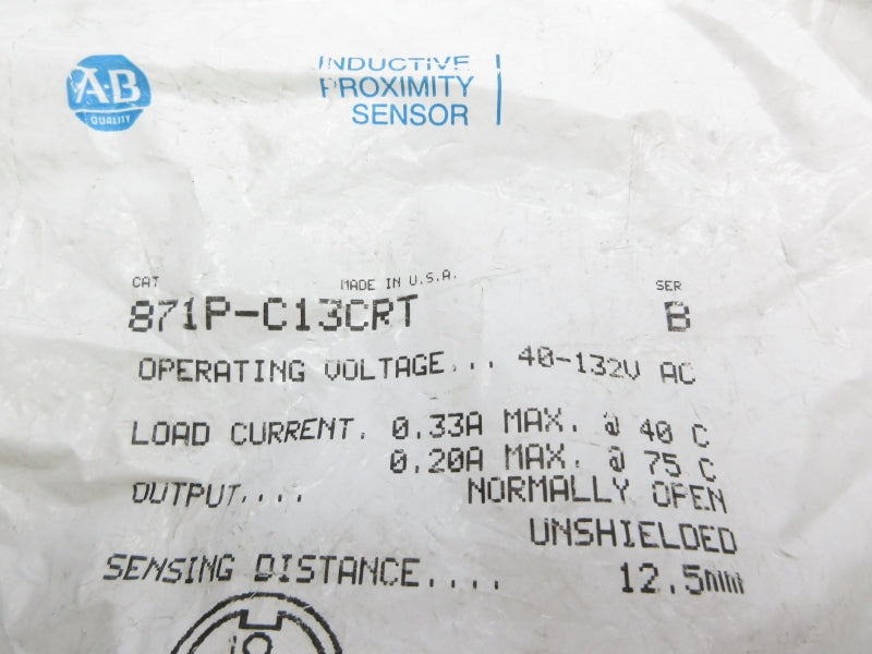 ALLEN BRADLEY 871P-C13CRT SER. B 40-132VAC NSMP