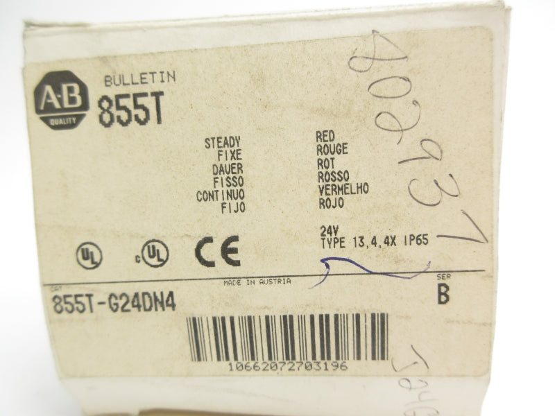 ALLEN BRADLEY 855T-G24DN4 SER. B 24V (WH) NSMP