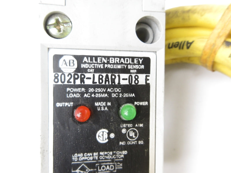 ALLEN BRADLEY 802PR-LBAR1-08 SER. E 20-250VAC/DC UNMP