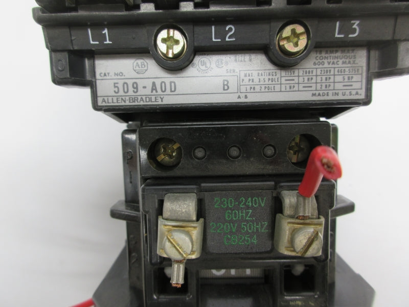ALLEN BRADLEY 509-AOD SER. B 240V 18A UNMP