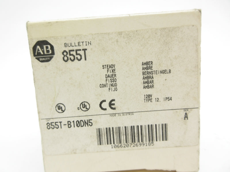 ALLEN BRADLEY 855T-B10DN5 SER. A 120V 0.058A (GY/BL) NSMP