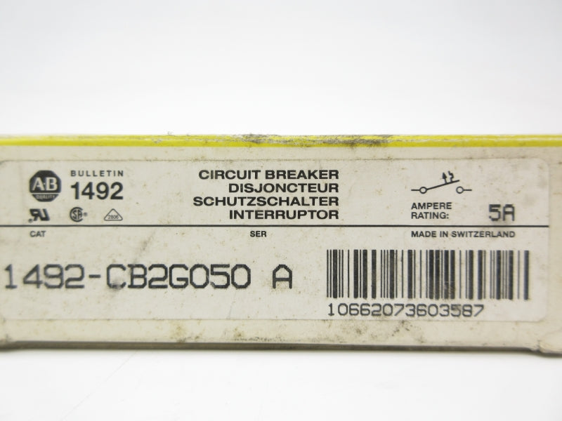 ALLEN BRADLEY 1492-CB2G050 SER. A 480VAC 5A NSMP